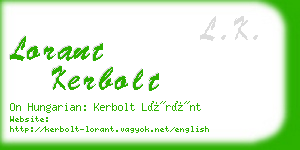 lorant kerbolt business card